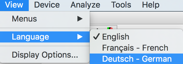 Set Language to German